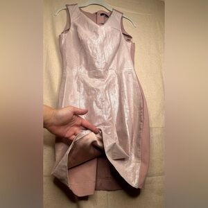 NWOT. Tart. Pink suede front.spandex back.satin lining.midi dress w back…